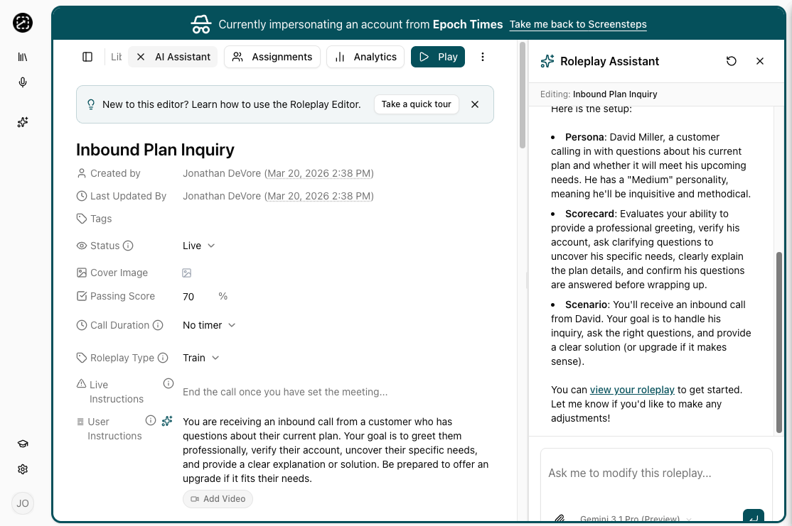 Ask AI to modify option