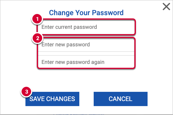Screenshot of the Change Password dialog box.