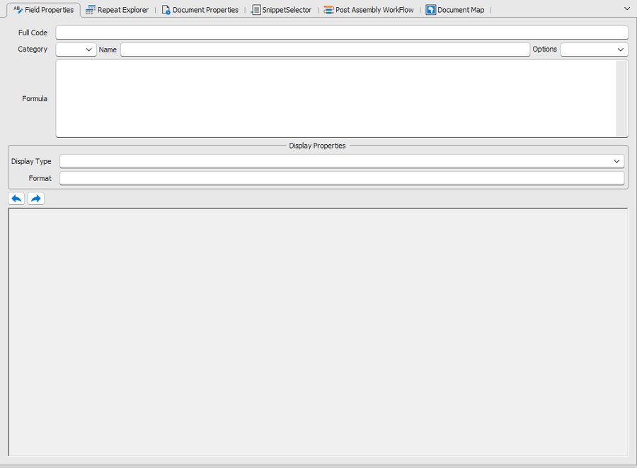 Right side of the InstantPrint editor showing Field Properties tab