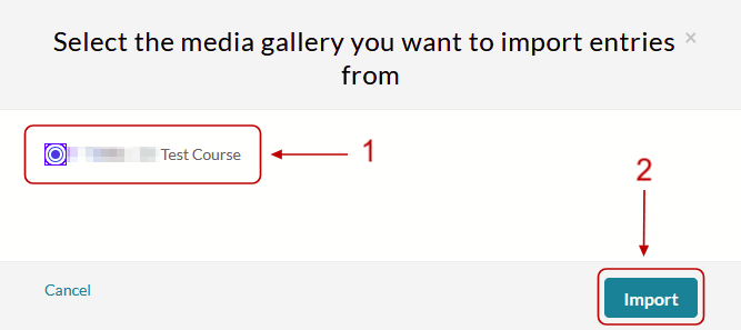 A page listing courses and an import button.