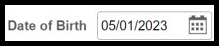 date of birth field