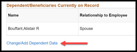 add or change dependent data