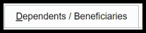 dependents and beneficiaries button