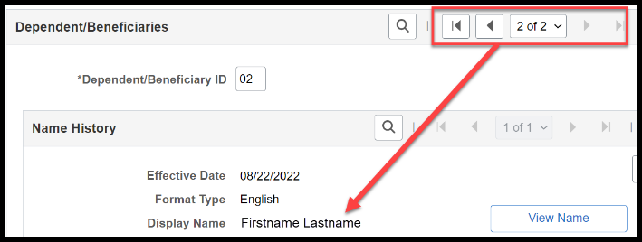 image of page two with display name field