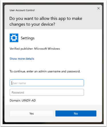 Depicts Windows admin login page