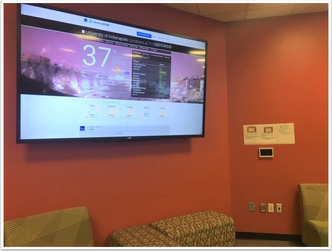 Depicst the 90 inch center flat panel