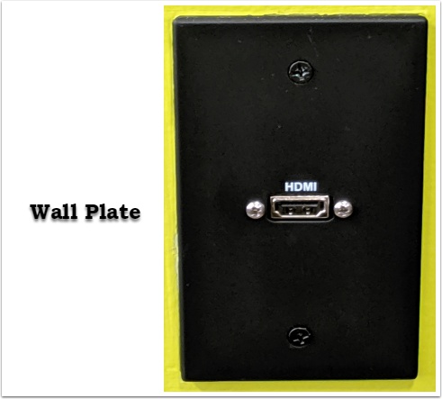 Depicts HDMI wall plate port