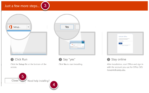 Depicts steps 3, 4, and 5