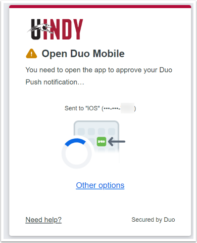 Depicts Duo prompt