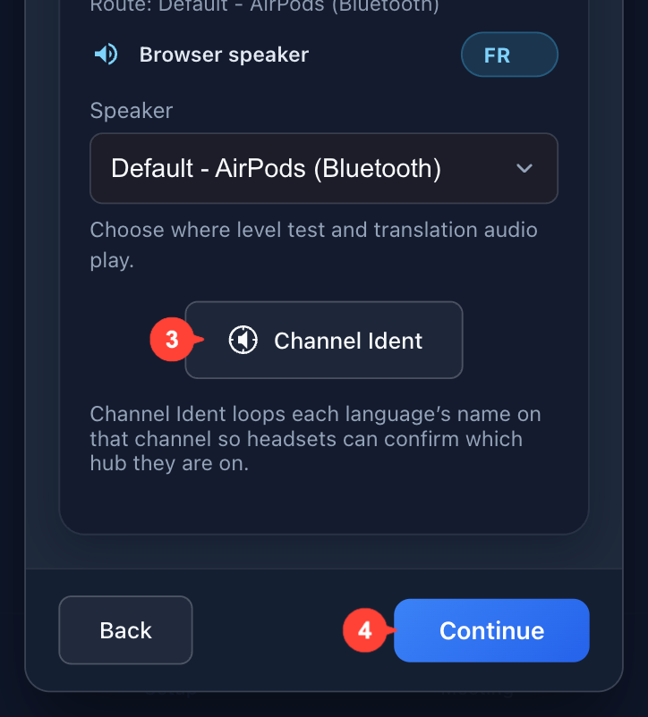 Channel Identification button